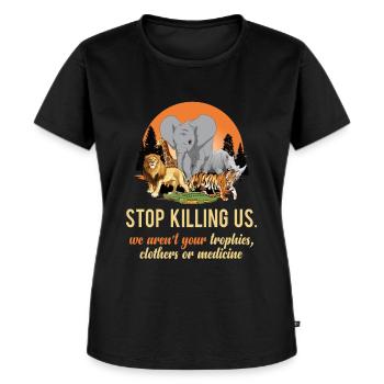 T-shirt de protection des animaux pour animaux - T-shirt Premium bio Femme - noir - Devant - Selfina (174cm)