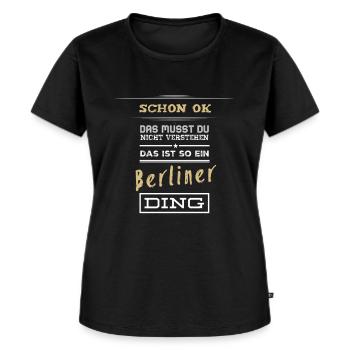 Berlin | Berliner Ding | Hoodie | Shirt schwarz - Frauen Premium Bio T-Shirt - Schwarz - Vorne - Selfina (174cm)