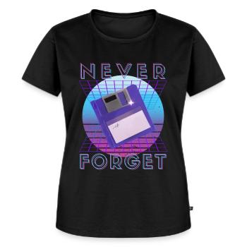 Never Forget Retro 80s 90s Nostalgia - Women's Premium Organic T-shirt - black - Front - Selfina (174cm)
