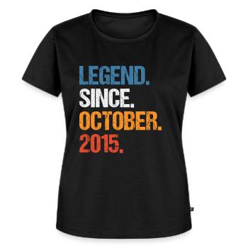 Legend Since Oktober 2015 Geburtstag - Frauen Premium Bio T-Shirt - Schwarz - Vorne - Selfina (174cm)