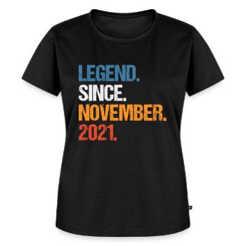 Legend Since November 2021 Birthday - Women's Premium Organic T-shirt - black - Front - Selfina (174cm)
