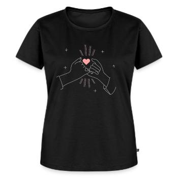 BESTE FREUNDE BEST FRIEND'S - Frauen Premium Bio T-Shirt - Schwarz - Vorne - Selfina (174cm)
