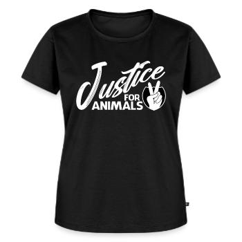 Justice For Animals Merchandise - Women's Premium Organic T-shirt - black - Front - Selfina (174cm)
