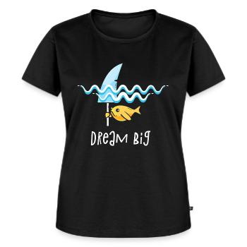 Traumgroß ist Hai - Frauen Premium Bio T-Shirt - Schwarz - Vorne - Selfina (174cm)