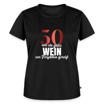 50.Geburtstag Wein Geschenk runder Geburtstag - Frauen Premium Bio T-Shirt - Schwarz - Vorne - Selfina (174cm)