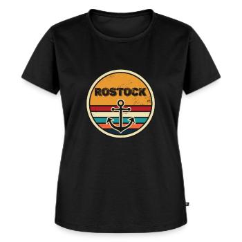 Rostock Warnemünde Rostock ancre Mer Baltique - T-shirt Premium bio Femme - noir - Devant - Selfina (174cm)