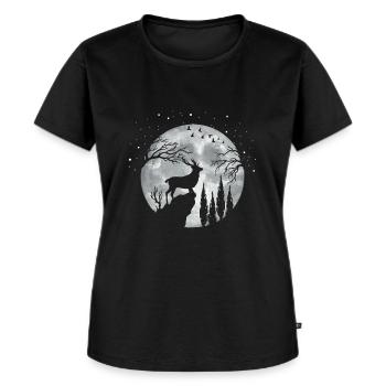 Deer - Women's Premium Organic T-shirt - black - Front - Selfina (174cm)