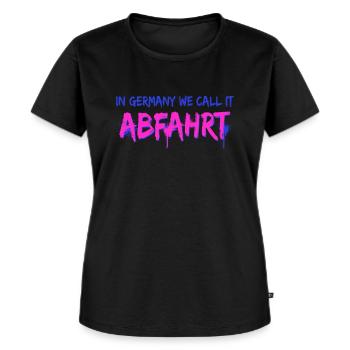 Techno - Frauen Premium Bio T-Shirt - Schwarz - Vorne - Selfina (174cm)