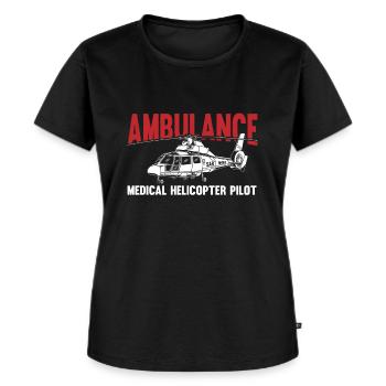 Hélicoptère Hélicoptère Pilote Heli - T-shirt Premium bio Femme - noir - Devant - Selfina (174cm)