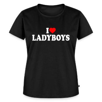 I love ladyboys - Women's Premium Organic T-shirt - black - Front - Selfina (174cm)
