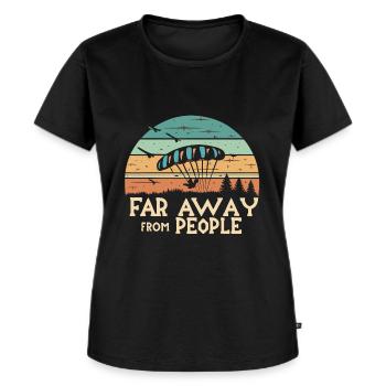 Gleitschirmfliegen - Frauen Premium Bio T-Shirt - Schwarz - Vorne - Selfina (174cm)