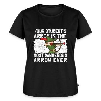 Tir à l’arc Flèche Tir à l’arc Tir à l’arc - T-shirt Premium bio Femme - noir - Devant - Selfina (174cm)
