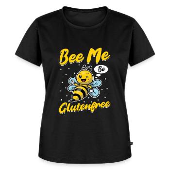 Glutenfrei Biene - Frauen Premium Bio T-Shirt - Schwarz - Vorne - Selfina (174cm)