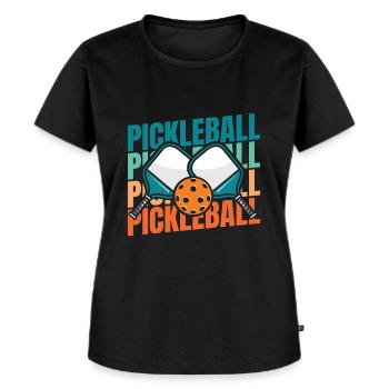 Pickleball - Women's Premium Organic T-shirt - black - Front - Selfina (174cm)