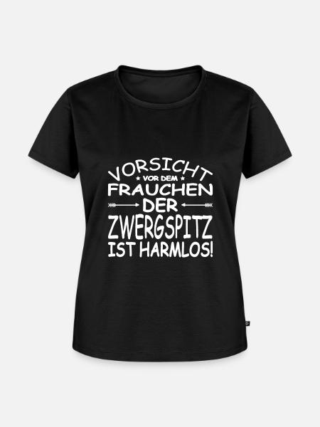Zwergspitz Frauchen - Frauen Premium Bio T-Shirt - Schwarz