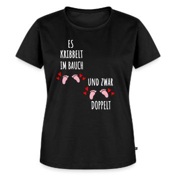 Mama 2020 Zwillinge Schwangerschaft Schwanger - Frauen Premium Bio T-Shirt - Schwarz - Vorne - Selfina (174cm)