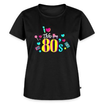80 années 80 années 80 années cadeau - T-shirt Premium bio Femme - noir - Devant - Selfina (174cm)