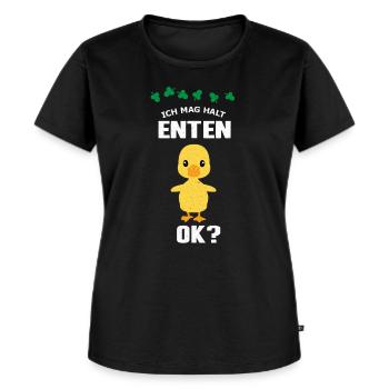 Ente - Frauen Premium Bio T-Shirt - Schwarz - Vorne - Selfina (174cm)