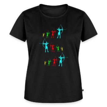 Bogenschütze Bogenschießen Bogenjagd Geschenk - Frauen Premium Bio T-Shirt - Schwarz - Vorne - Selfina (174cm)