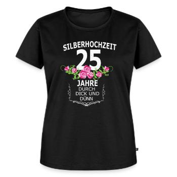 Silberhochzeit - Frauen Premium Bio T-Shirt - Schwarz - Vorne - Selfina (174cm)