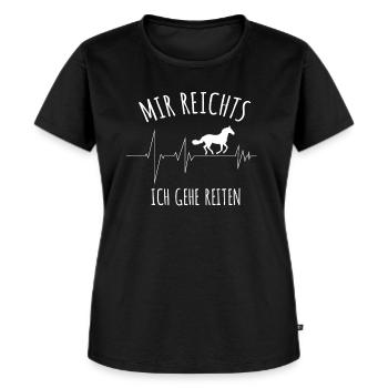 Mir reichts ich gehe Reiten | Pferde Pferd - Frauen Premium Bio T-Shirt - Schwarz - Vorne - Selfina (174cm)