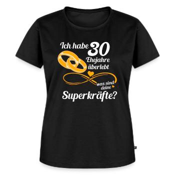 30 Jahre Ehe Überlebt Ehepaare Perlenhochzeit - Frauen Premium Bio T-Shirt - Schwarz - Vorne - Selfina (174cm)