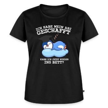 Abitur Geschafft Pinguin Abitur Abschluss 2021 - Frauen Premium Bio T-Shirt - Schwarz - Vorne - Selfina (174cm)