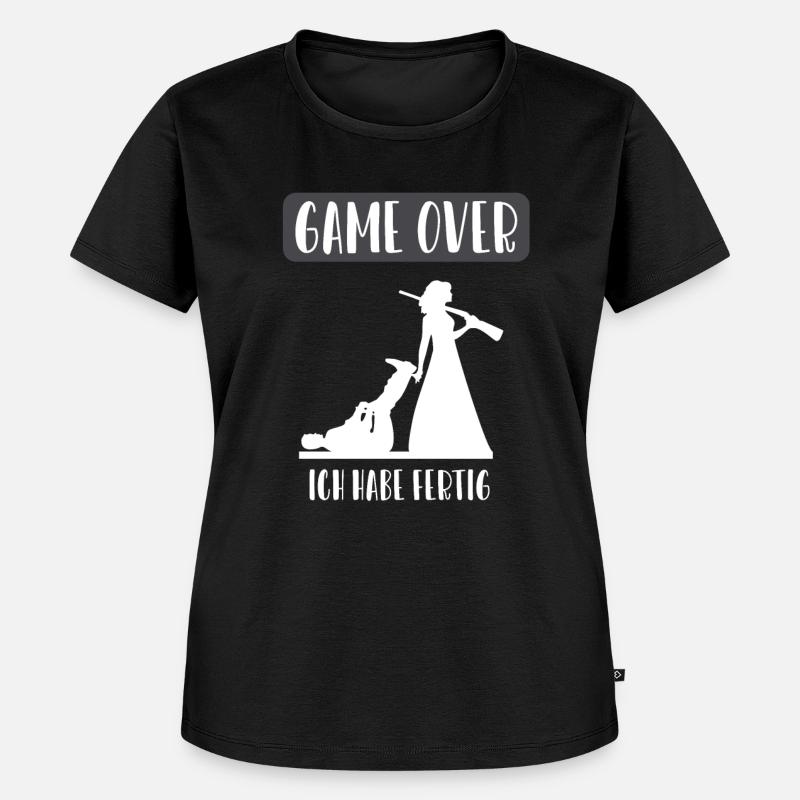 Game over Bräutigam junggesellenabschied Geschenk - Frauen Premium Bio T-Shirt - Schwarz