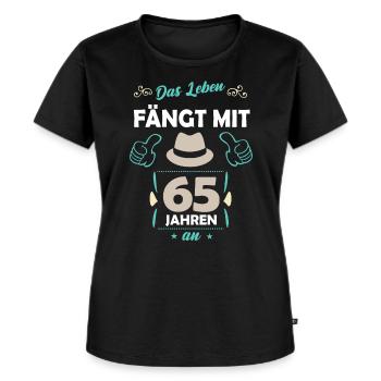 65. Geburtstag Geschenk 65 Jahre Spruch - Frauen Premium Bio T-Shirt - Schwarz - Vorne - Selfina (174cm)