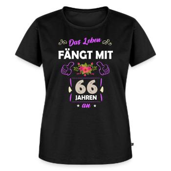 66. Geburtstag Geschenk 66 Jahre Spruch - Frauen Premium Bio T-Shirt - Schwarz - Vorne - Selfina (174cm)