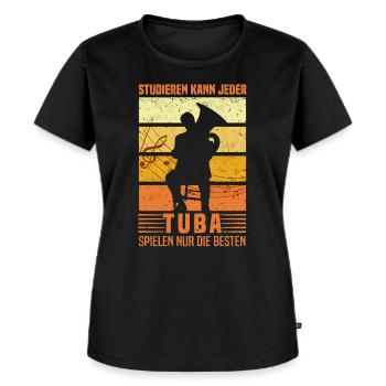Tuba - Frauen Premium Bio T-Shirt - Schwarz - Vorne - Selfina (174cm)