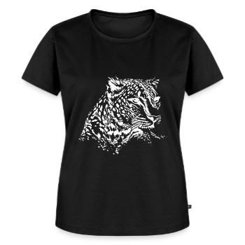 Leopard - Frauen Premium Bio T-Shirt - Schwarz - Vorne - Selfina (174cm)