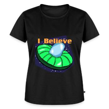 OVNI - T-shirt Premium bio Femme - noir - Devant - Selfina (174cm)