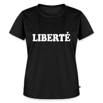 Liberté - Frauen Premium Bio T-Shirt - Schwarz - Vorne - Selfina (174cm)