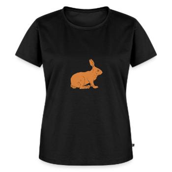 hare - Premium økologisk T-skjorte for kvinner - svart - Foran - Selfina (174cm)