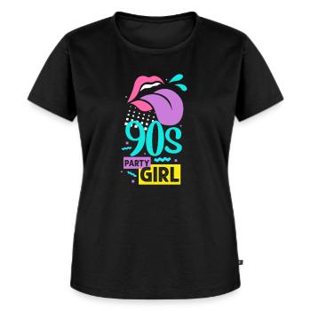 90er Jahre - Frauen Premium Bio T-Shirt - Schwarz - Vorne - Selfina (174cm)