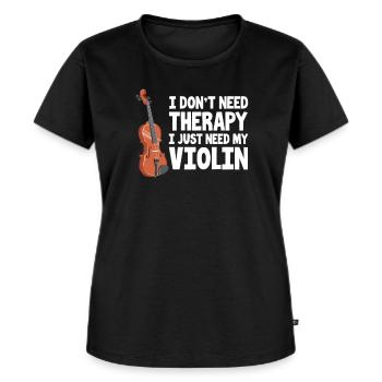 Violine - Frauen Premium Bio T-Shirt - Schwarz - Vorne - Selfina (174cm)