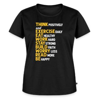 Fitness Motivation - Frauen Premium Bio T-Shirt - Schwarz - Vorne - Selfina (174cm)