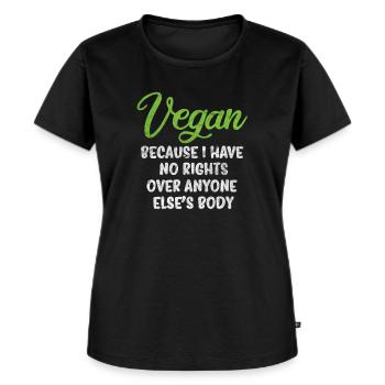 Vegan - Frauen Premium Bio T-Shirt - Schwarz - Vorne - Selfina (174cm)