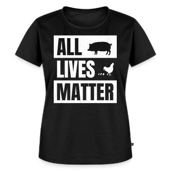 Tierschützer Tierschutz Aktivist Veganismus Vegan - Frauen Premium Bio T-Shirt - Schwarz - Vorne - Selfina (174cm)