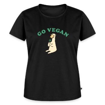 Devenir vegetarien - T-shirt Premium bio Femme - noir - Devant - Selfina (174cm)
