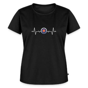 Bogenschießen Bogenschiessen Bogensport - Frauen Premium Bio T-Shirt - Schwarz - Vorne - Selfina (174cm)