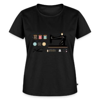 Nähmaschine Nadel und Faden - Women's Premium Organic T-shirt - black - Front - Selfina (174cm)
