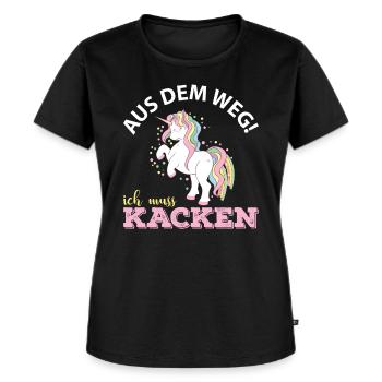 Aus dem Weg ich muss kacken - Frauen Premium Bio T-Shirt - Schwarz - Vorne - Selfina (174cm)