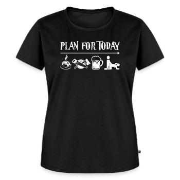 Plan For Today Coffee Carpenter Beer Then Sex - Frauen Premium Bio T-Shirt - Schwarz - Vorne - Selfina (174cm)