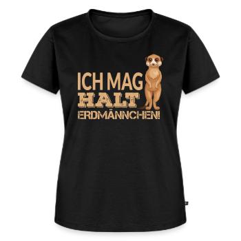 ICH MAG HALT ERDMÄNNCHEN - Frauen Premium Bio T-Shirt - Schwarz - Vorne - Selfina (174cm)