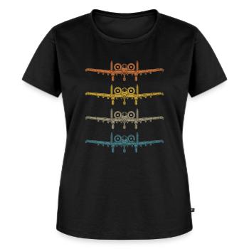 Retro A10 Thunderbolt Warthog Vintage A-10 Liebhab - Frauen Premium Bio T-Shirt - Schwarz - Vorne - Selfina (174cm)