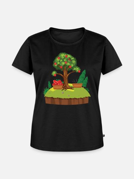 Der Apfelbaum - Frauen Premium Bio T-Shirt - Schwarz