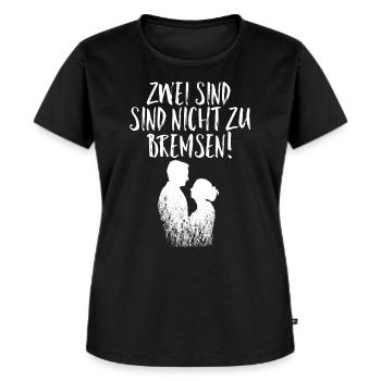 Zwei sind nicht zu Bremsen Hochzeit - Frauen Premium Bio T-Shirt - Schwarz - Vorne - Selfina (174cm)