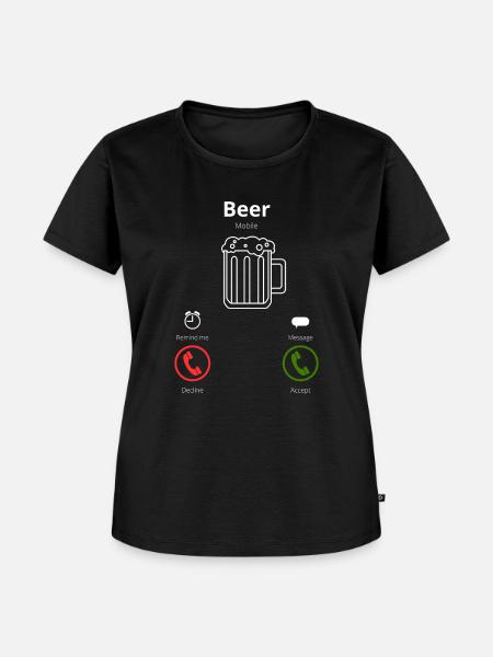 Bier ruft: - Frauen Premium Bio T-Shirt - Schwarz